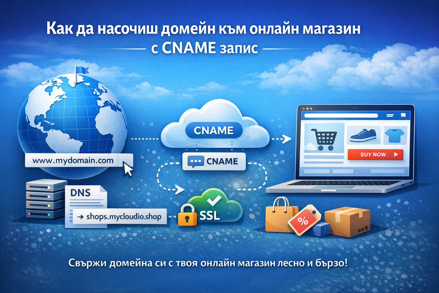 Как да насочиш домейн към онлайн магазин с CNAME запис